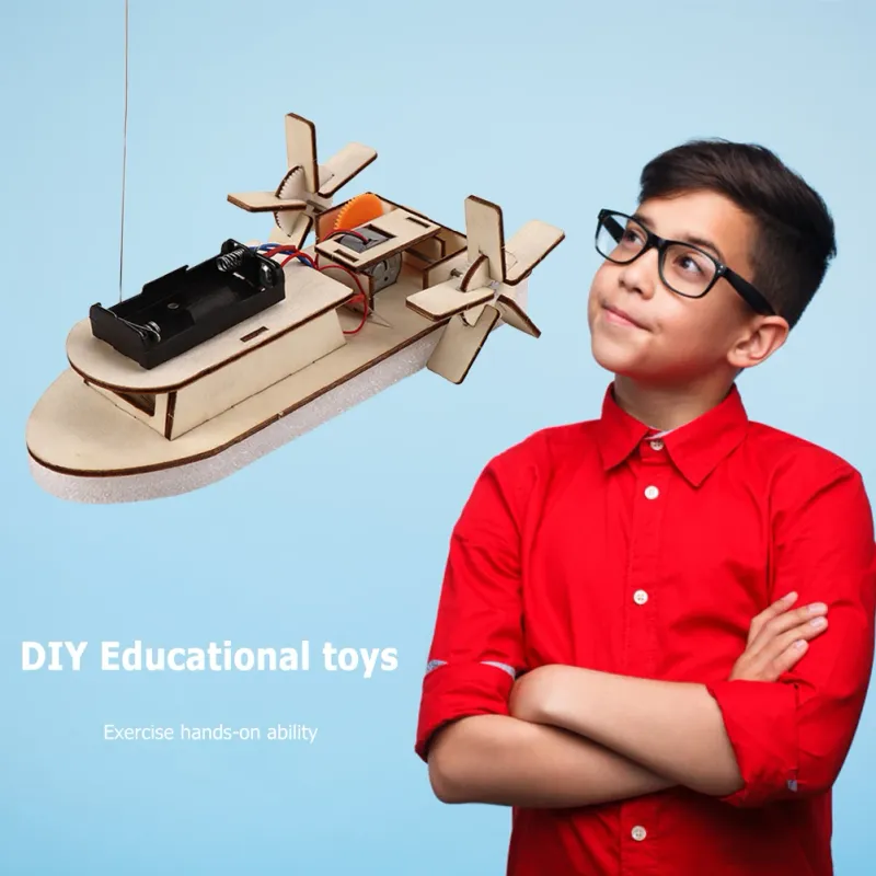 DIY Wooden Boat STEM Kit for Kids 4