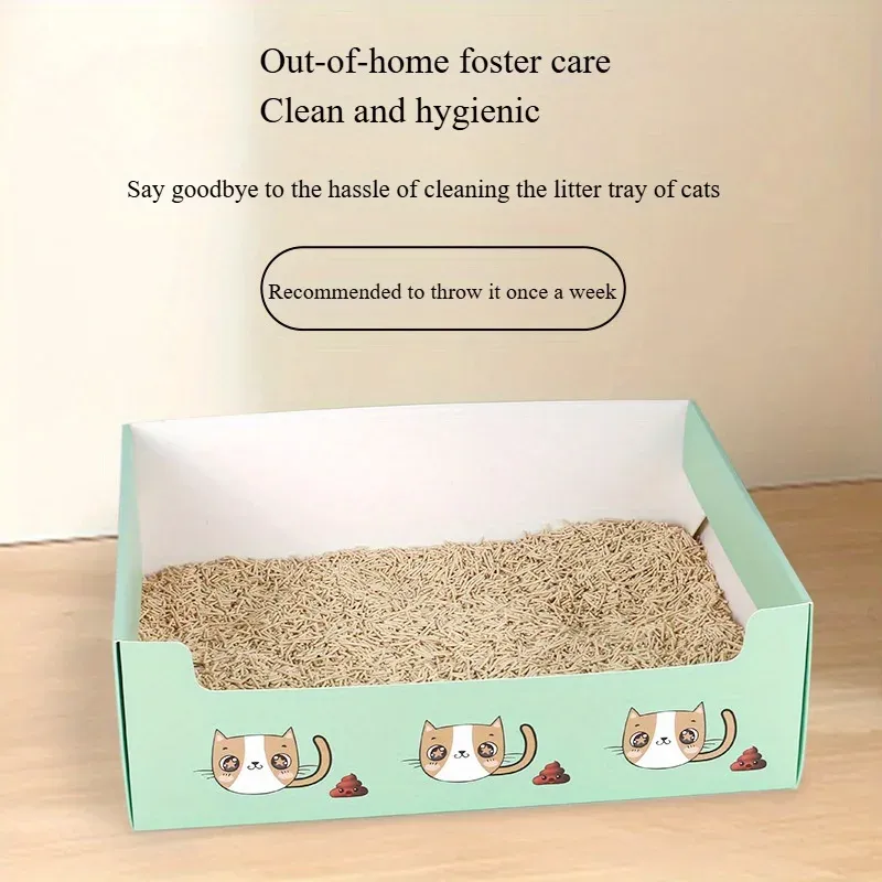 Disposable Foldable Cat Litter Box Set 4