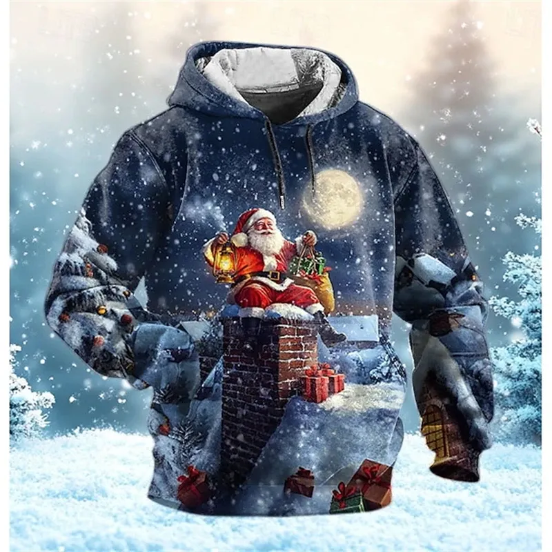 Santa Claus 3D Print Christmas Hoodie 5