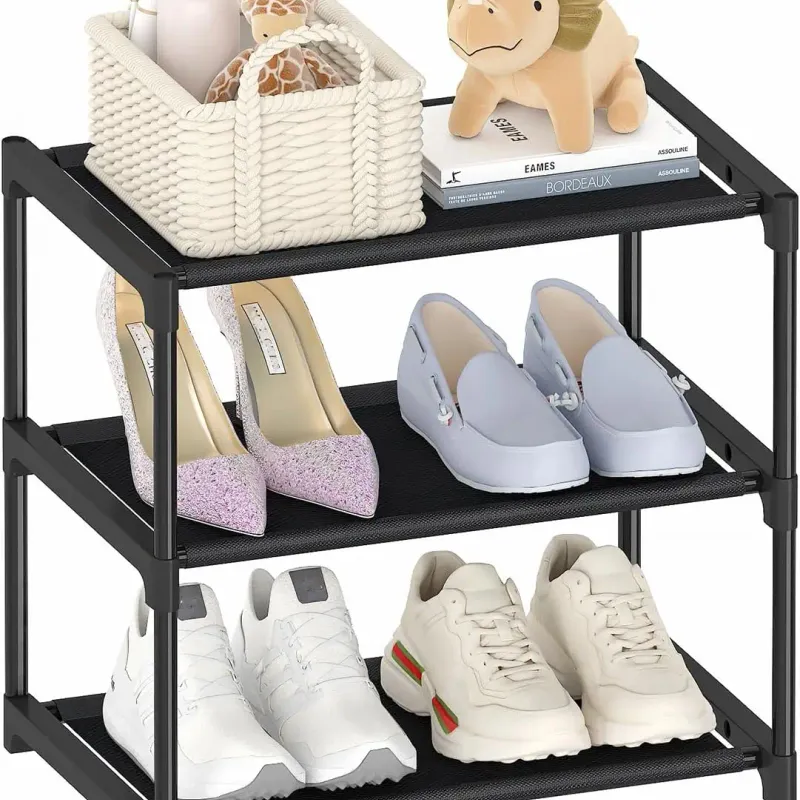 Narrow 3-Tier Stackable Shoe Rack 1