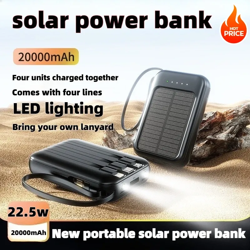 50000mAh Solar Power Bank with Cables 1