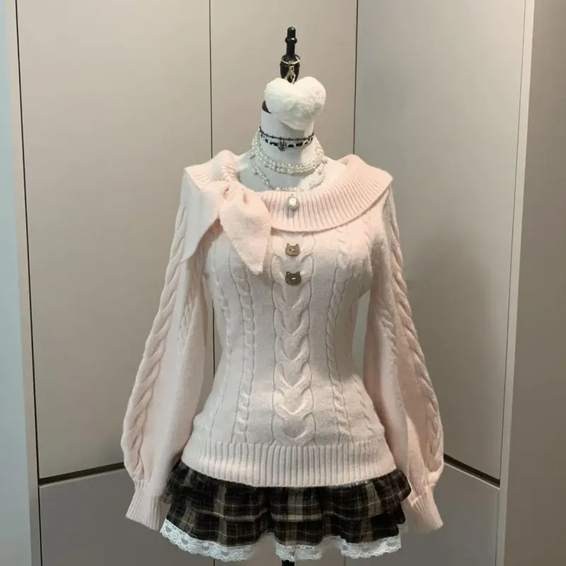 Preppy Sweet Knitted Y2K Sweater 4