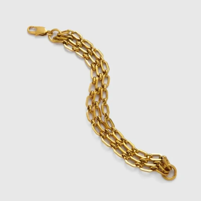 Waterproof 18k Gold Plated Woven Chain Bracelet 2