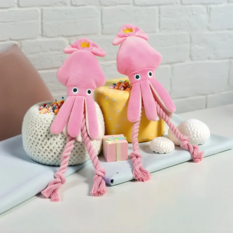 Octopus Squeaky Plush Dog Chew Toy 3