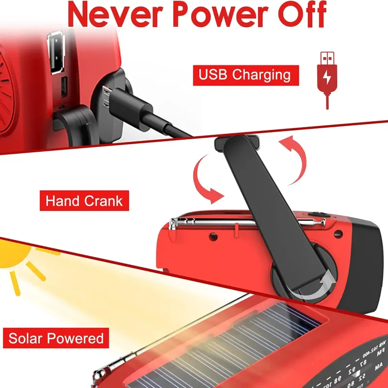 Hand Crank Solar Power Bank Radio 3
