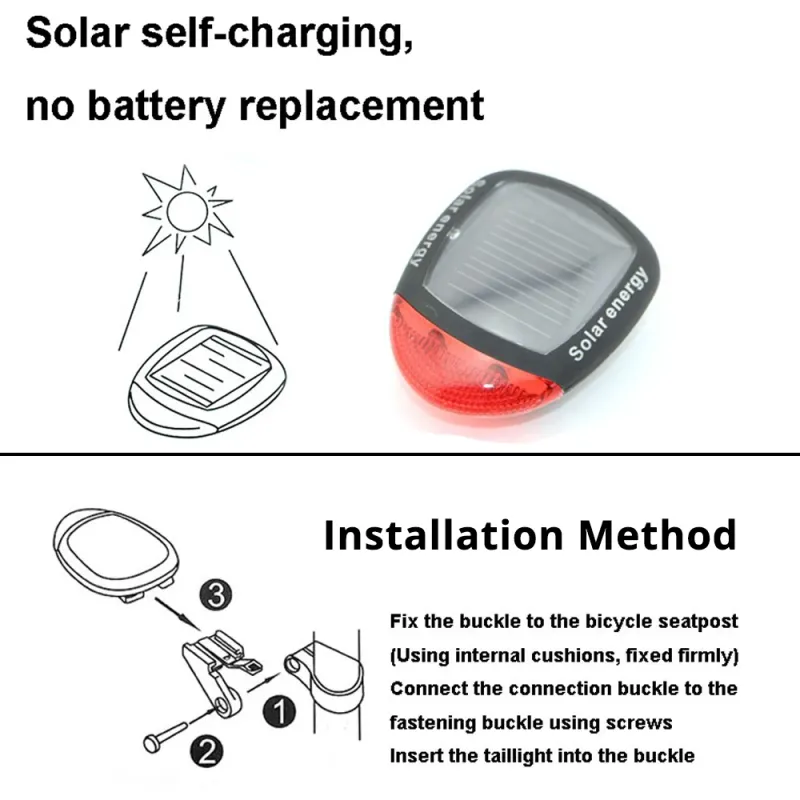 Solar Bike Light Set with Horn 5