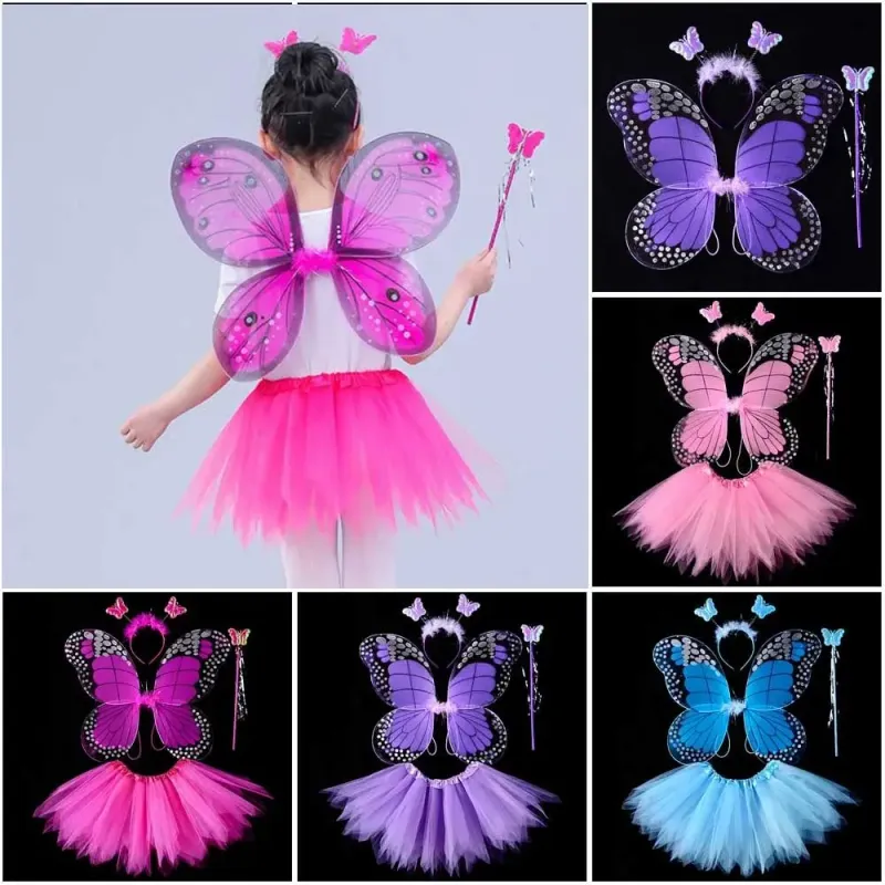 Fairy Princess Costume Set with Wings 4
