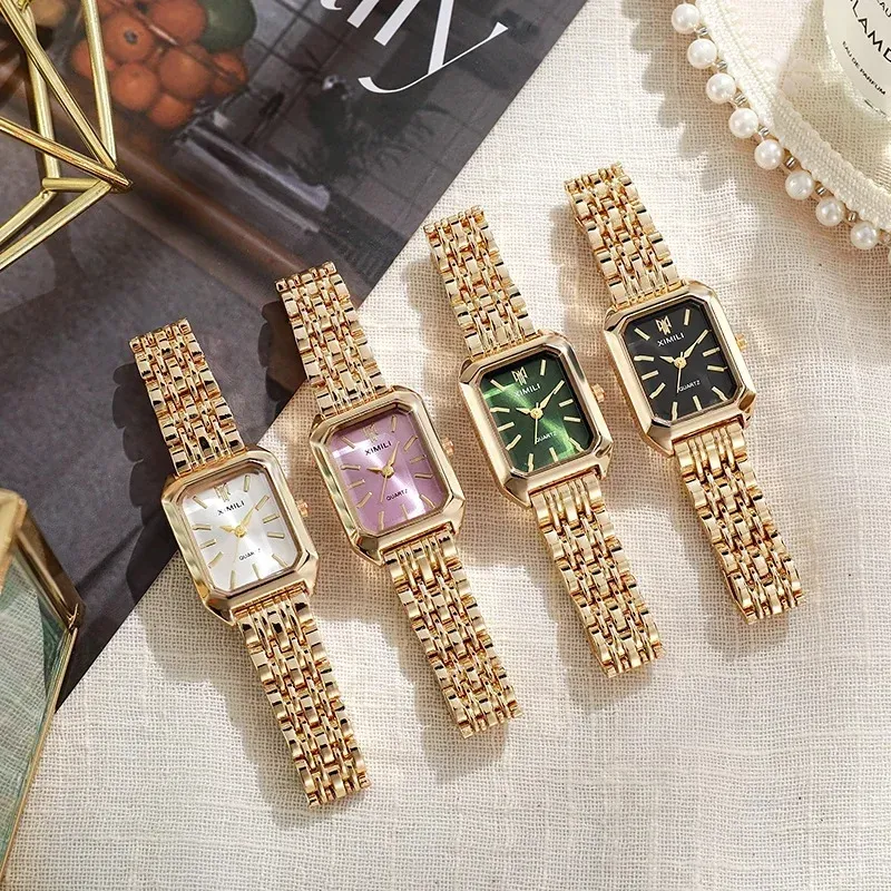 Luxury Rectangle Steel Band Quartz Watch 1