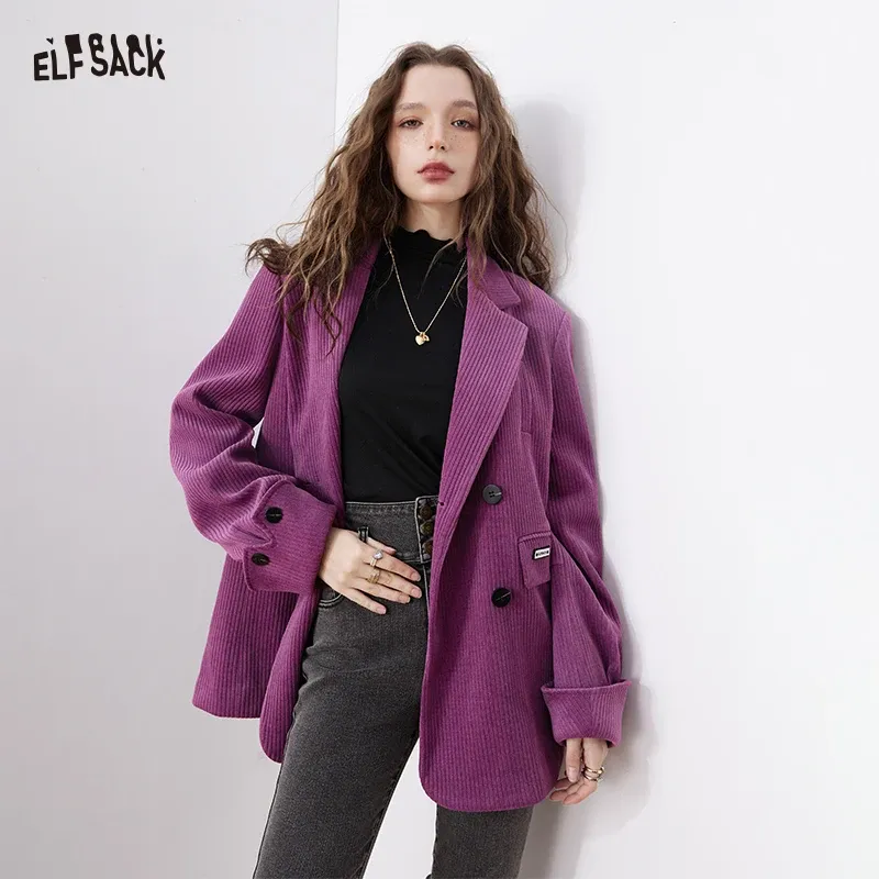 Purple Corduroy Blazer - Oversized Jacket 1