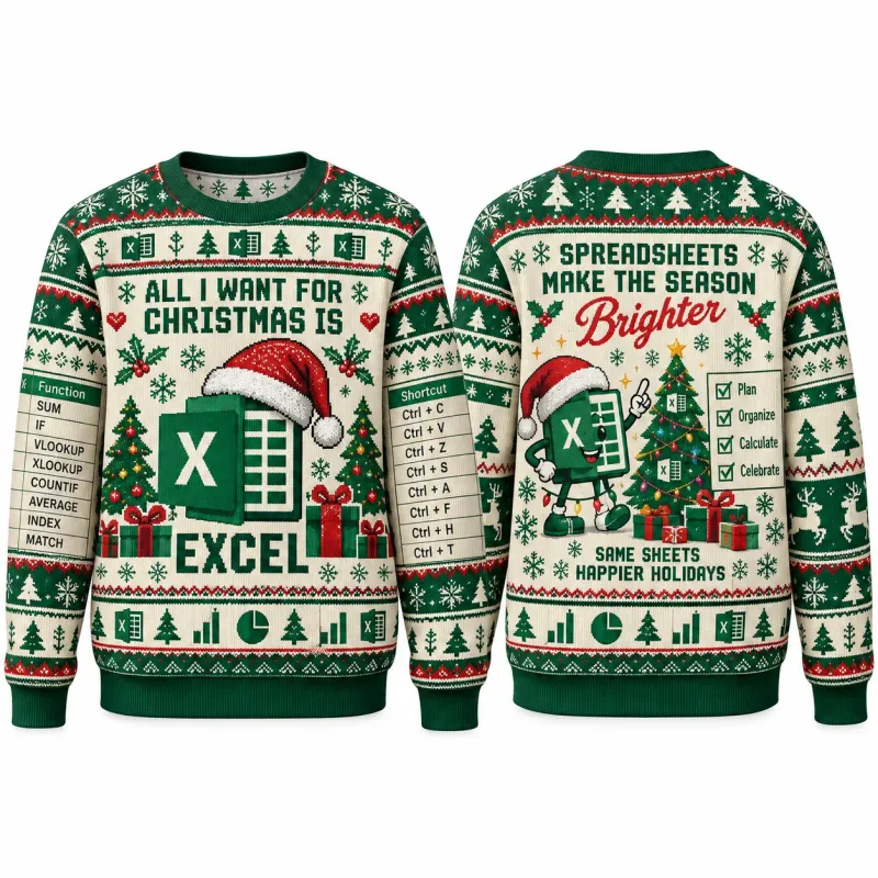Spreadsheet Santa Ugly Christmas Sweater 4