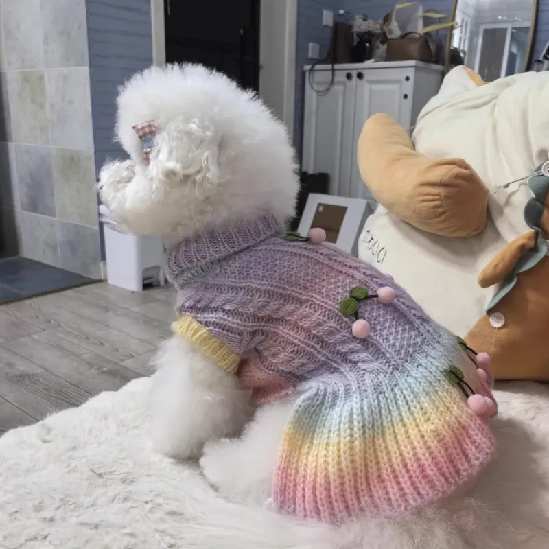 Cherry Knit Dog Sweater Dress 6