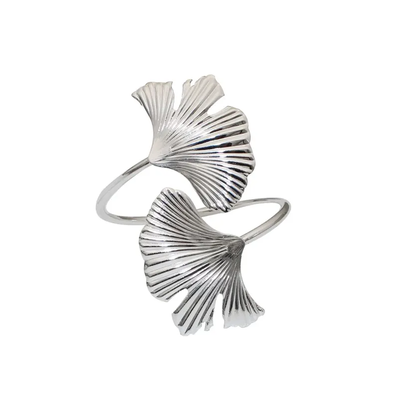 Gold Gingko Leaf Napkin Rings Set of 6 5