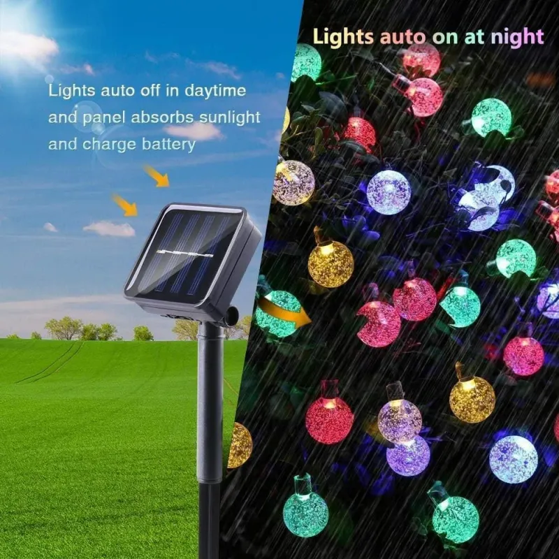 Solar Globe String Lights Outdoor 5
