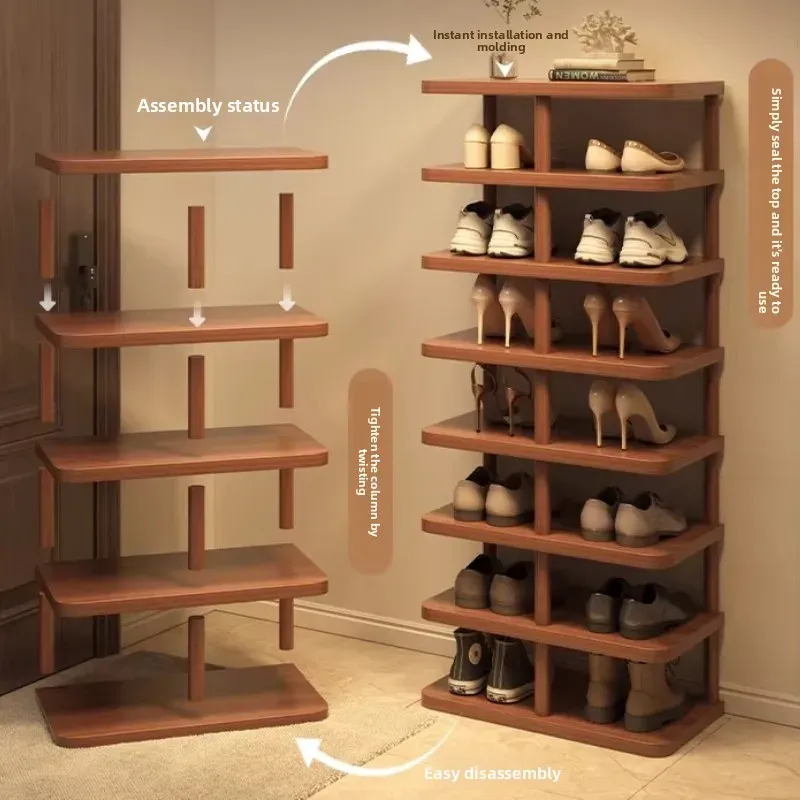 Solid Wood Multi-Tier Shoe Rack 3