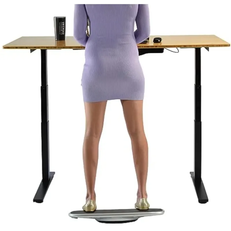 Gray Standing Desk Balance Board with Anti-Fatigue Mat 6