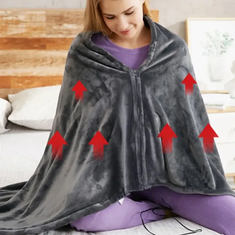 USB Fleece Electric Heated Lap Blanket 5