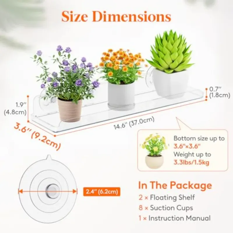 Window Plant Floating Shelves (2-Pack) 3