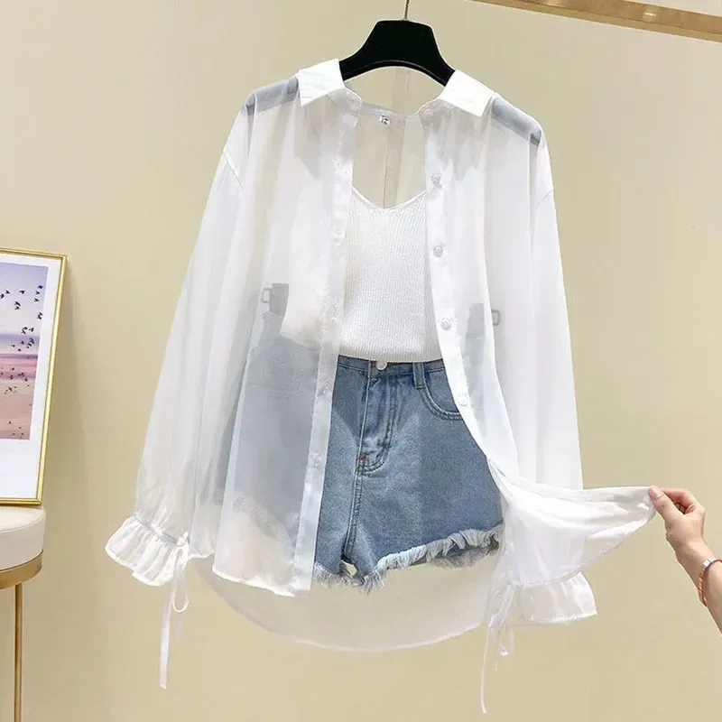 Women's Summer Chiffon Button-Up Blouse 4
