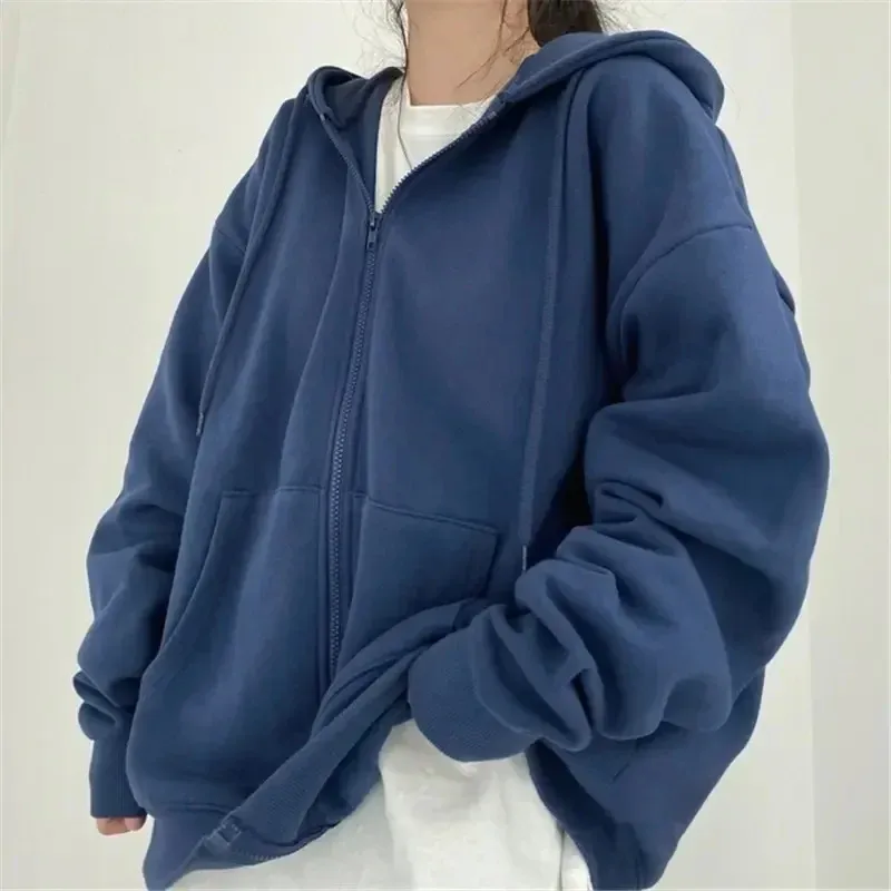 Loose Zip Up Hoodie - Korean Streetwear 2