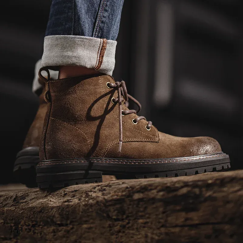 Vintage Split Suede Fleece-Lined Boots 3