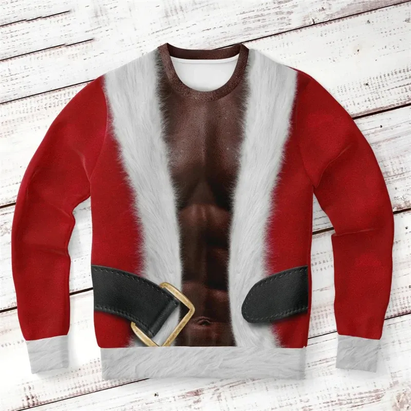 Muscle Santa Ugly Christmas Sweater Pullover 2