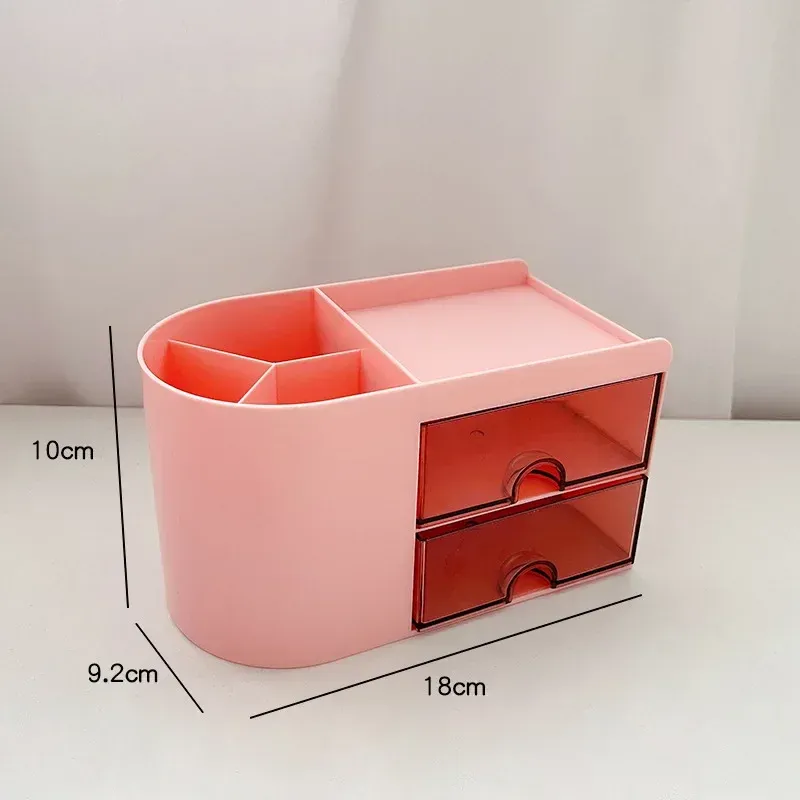 Simple Pen Holder With Drawer Multifunction Desktop Organizer Stationery Storage Box Student Office Desk Decorations 6