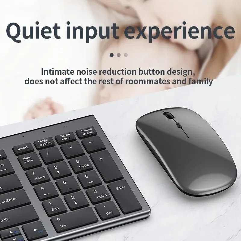 Gray Bluetooth Keyboard & Mouse Combo 2
