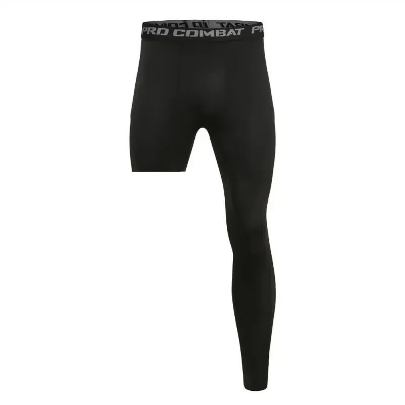 Men's One-Leg Cropped Compression Pants 6