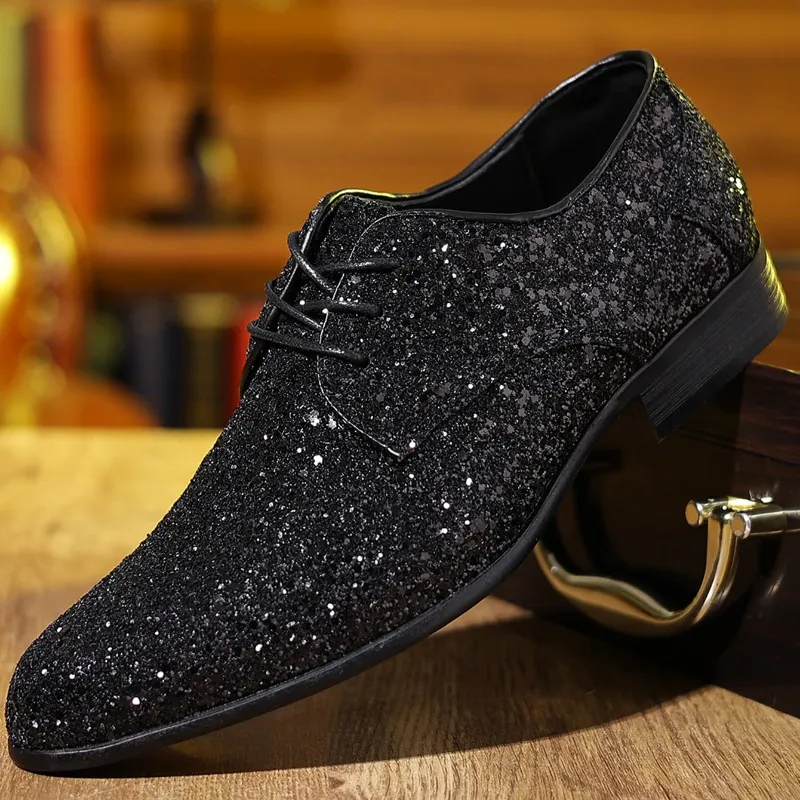 Luxury Sequin Oxford Wedding Shoes 2