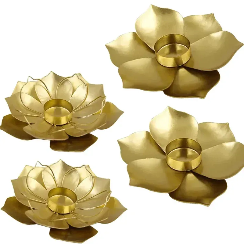 Nordic Lotus Metal Candlestick Holder 6