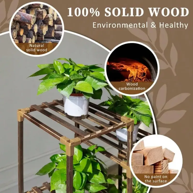 10-Tier Wood Plant Stand 3