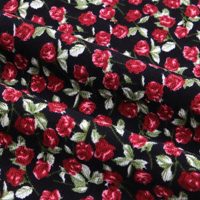 Floral Corduroy Fabric - DIY Dress Material 5