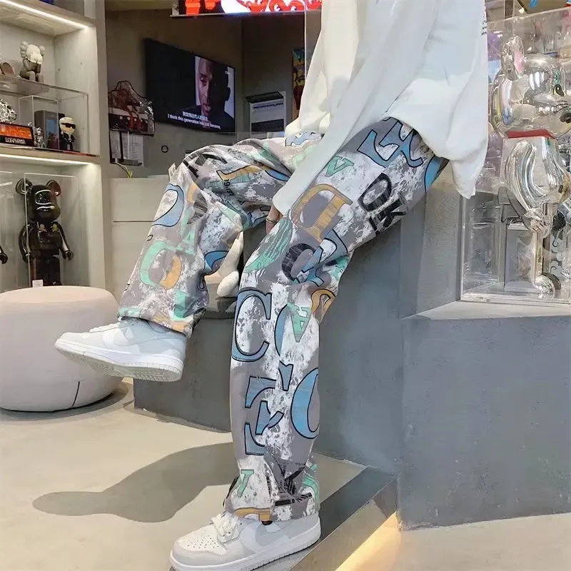 Y2K Graffiti Cargo Pants for Men 4