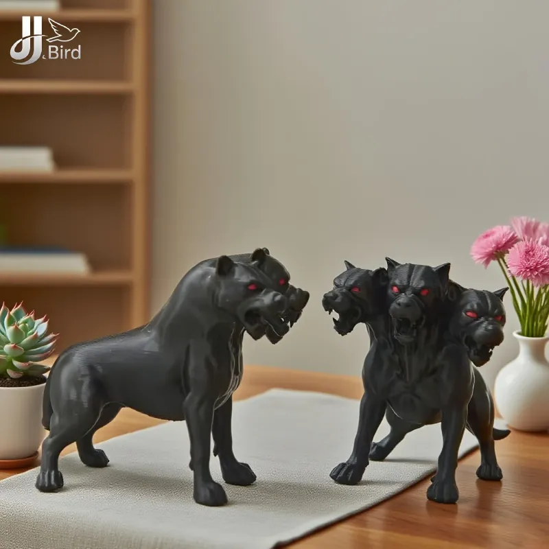 Gothic Three-Headed Dog Statue 4