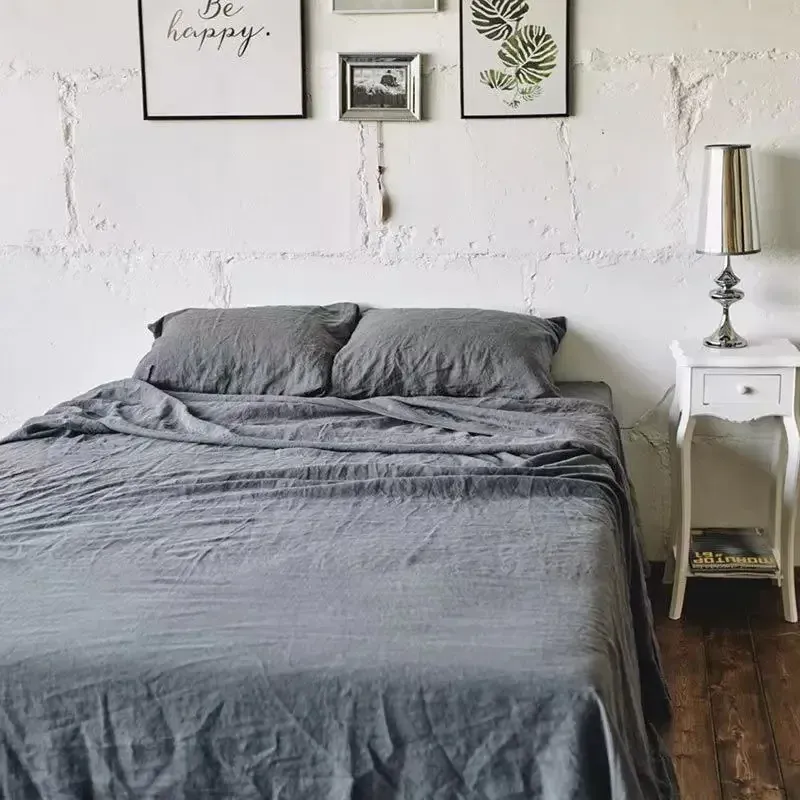 Washed Linen Sheet Set with Pillowcases 4