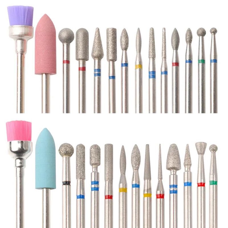 14pc Nail Drill Bit Set Gel Removal & Polishing Kit 1