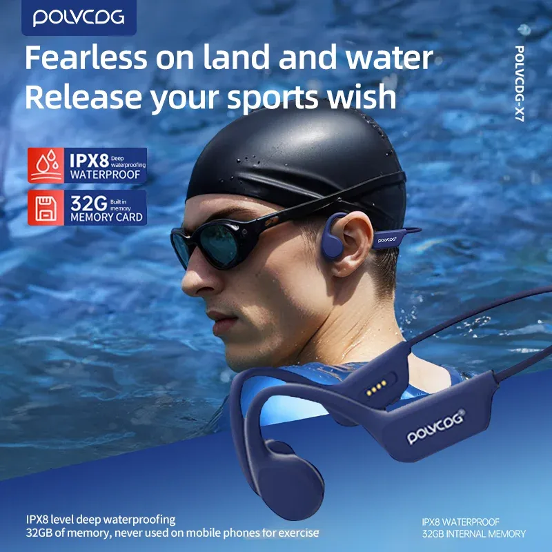 POLVCDG Bone Conduction Headset IPX8 32GB 1