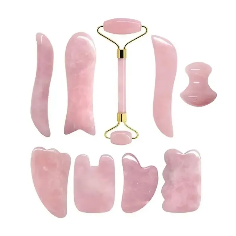 Rose Quartz Jade Roller & Gua Sha Set 1