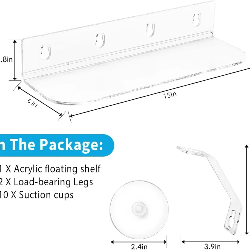 15" Suction Cup Plant Window Shelf 3