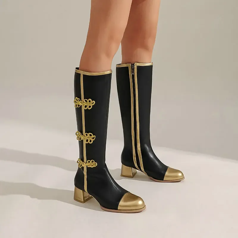 Knee High Cosplay Boots with Chinese Knot 3