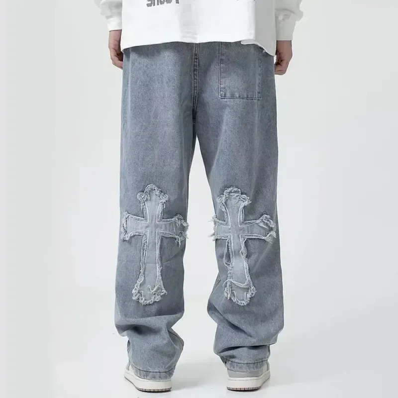Cross Denim Streetwear Pants 3