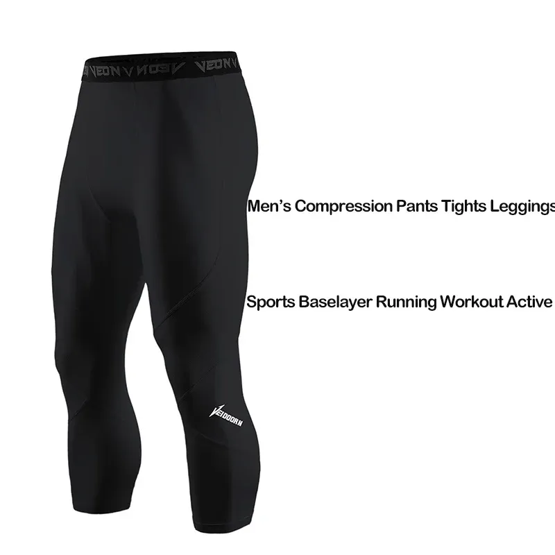 Men's 3/4 Compression Tights Quick Dry 3