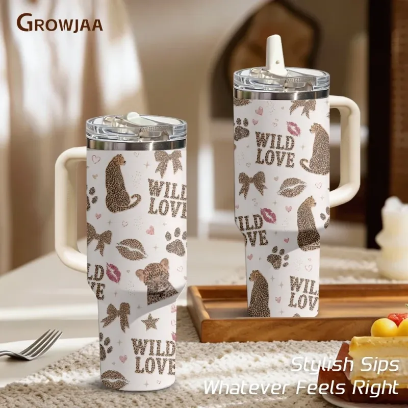 Leopard Print Vacuum Flask 40oz 2
