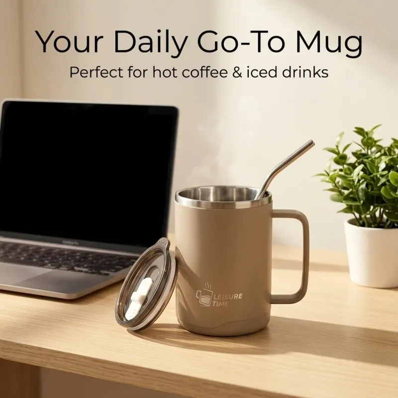 Insulated Coffee Mug with Handle 3