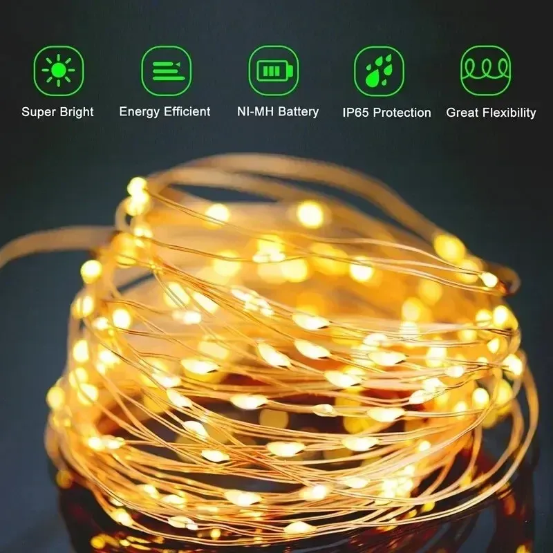 Solar LED Fairy String Lights - 100 LEDs 3