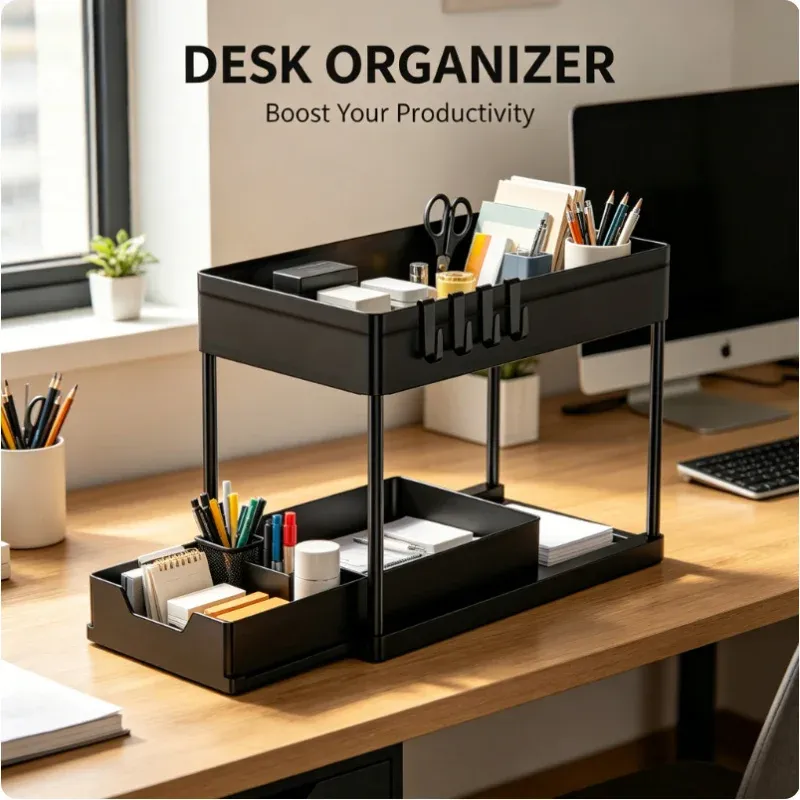 2-Tier Under Sink Sliding Organizer (2-Pack) 1