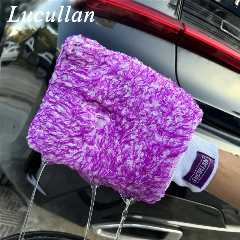 Premium Purple Microfiber Car Wash Mitt 3