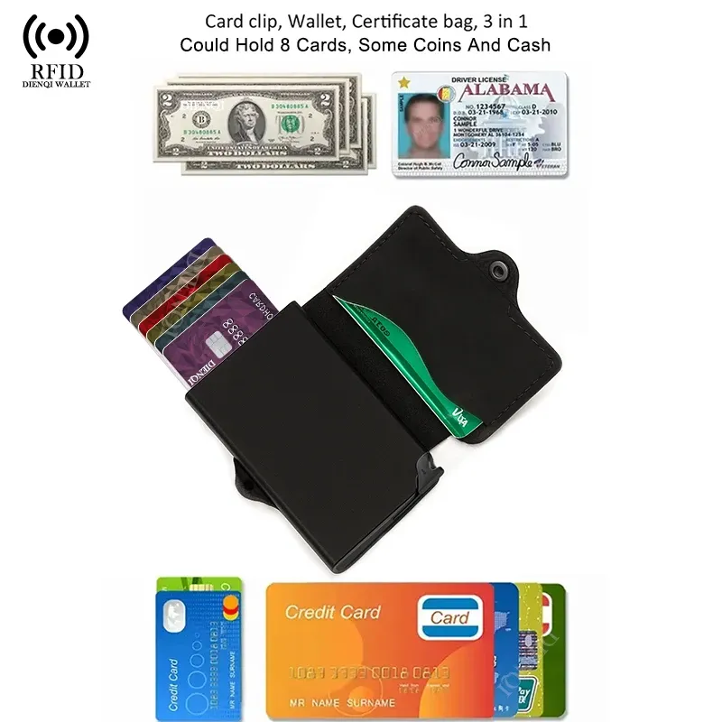 Slim RFID Card Wallet with Money Clip 5