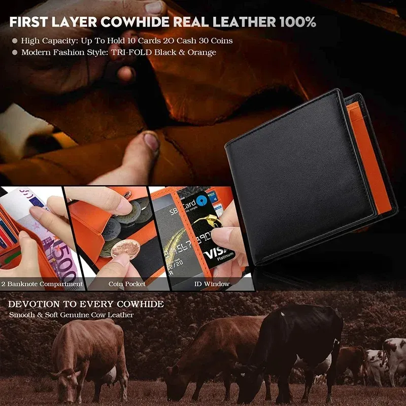 Slim RFID Blocking Leather Wallet for Men 5