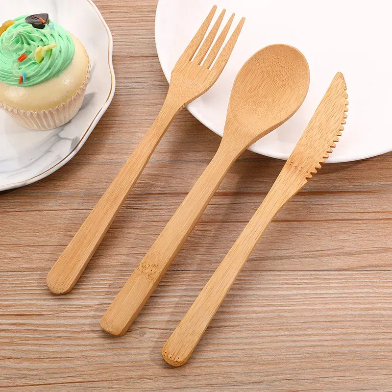 Bamboo Wooden Dinnerware Set (3-Piece) 5